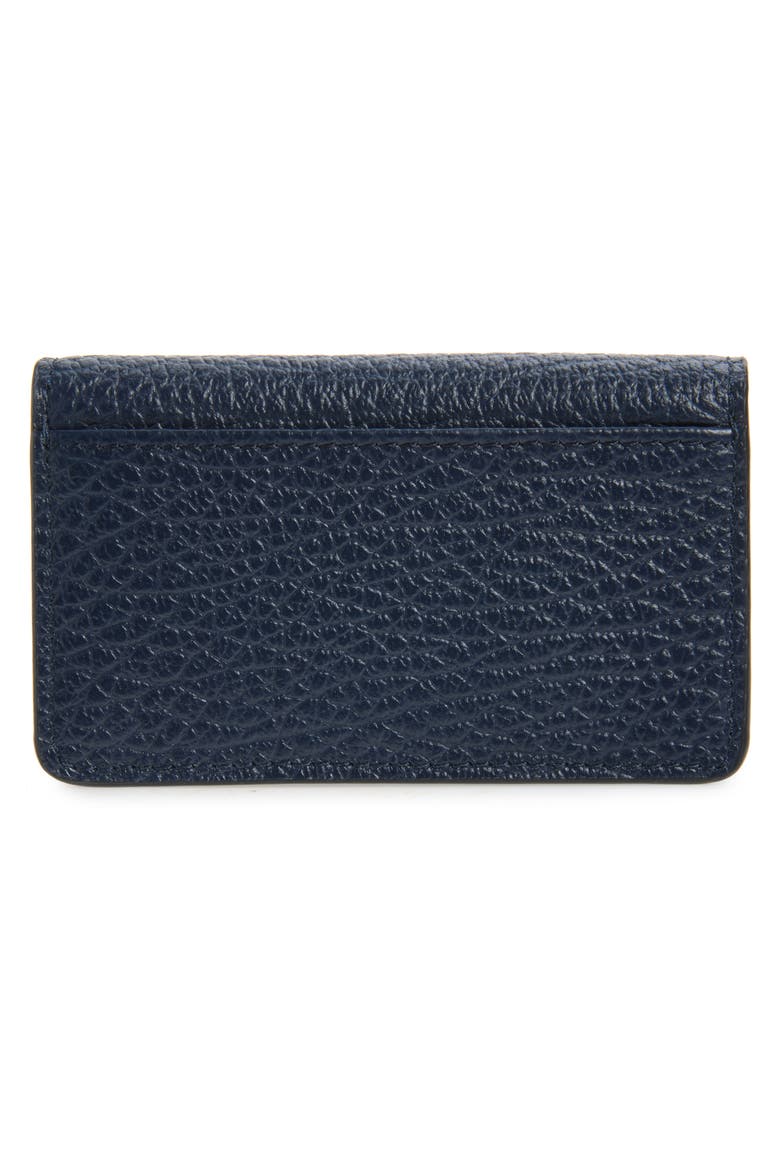 Four Stitches Leather Card Holder, Alternate, color, NAVY/ GREY