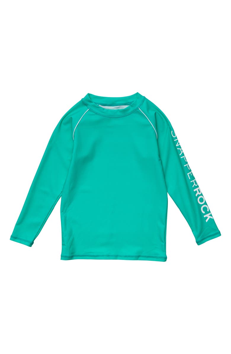 Snapper Rock Kids' Grassy Green Long Sleeve Rashguard, Main, color, 