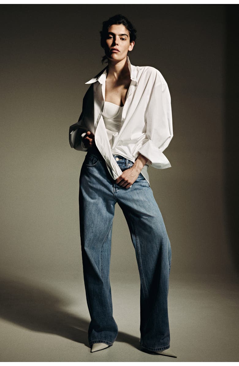 H&M Wide Regular Waist Jeans, Alternate, color, 