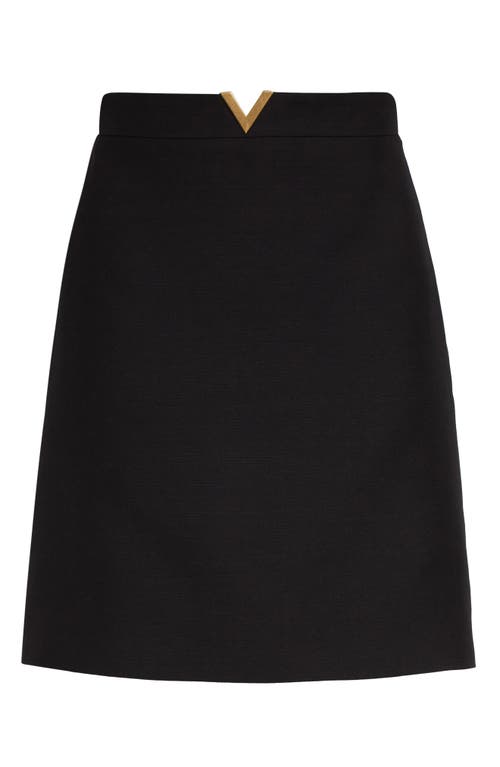 Valentino V-detail Solid Crepe Couture Miniskirt In Multi