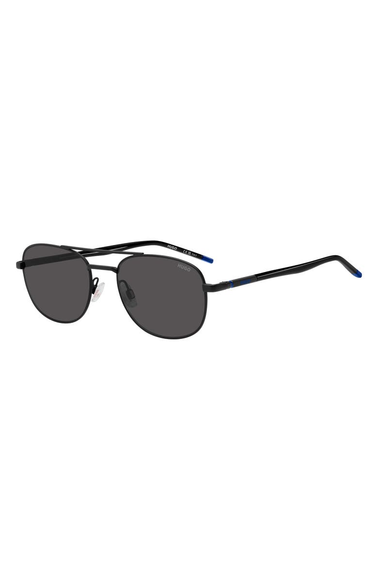 BOSS 56mm Navigator Sunglasses, Alternate, color, Matte Black/ Grey