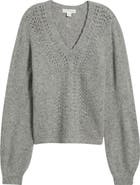 Treasure & Bond Oversize Pointelle V-Neck Sweater