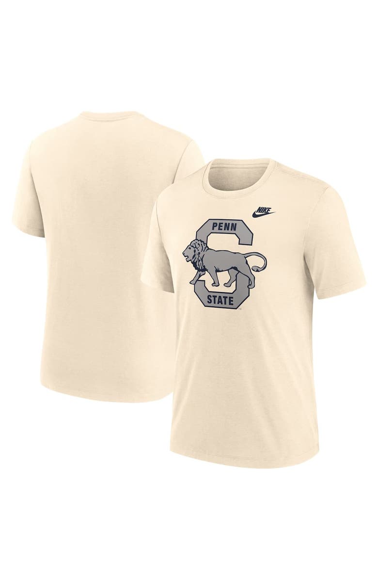 Nike Men's Nike Natural Penn State Nittany Lions Vault Logo Tri-Blend T-Shirt, Alternate, color, Natural