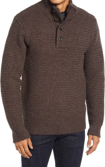 Schott Bros NYC Men's Funnel hot Neck Military Sweater, Coffee, SW1614, Large