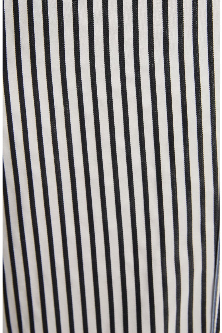 Stripe Silk Button-Up Pajama Shirt, Alternate, color, BLACK/ WHITE