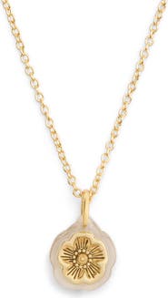 COACH Lucite Tea Rose Pendant Necklace