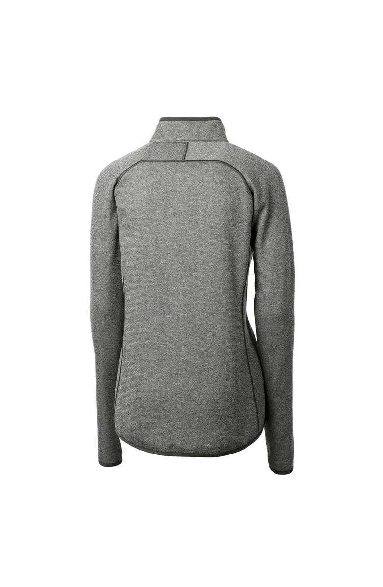 Cutter & Buck Women's Cutter & Buck Heather Gray Utah State Aggies Mainsail Sweater-Knit Full-Zip Jacket, Alternate, color, 