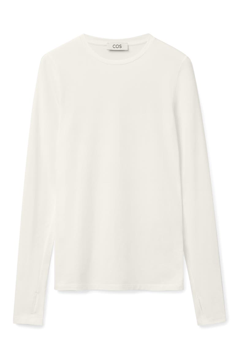 Slim Fit Long Sleeve Cotton T-Shirt, Alternate, color, WHITE LIGHT