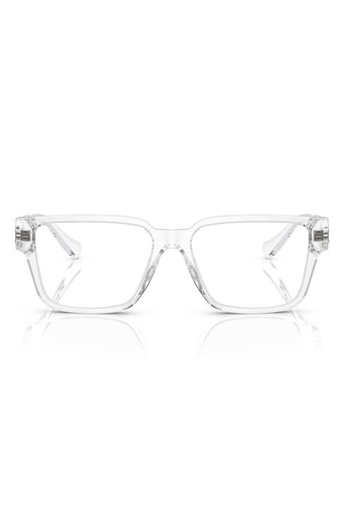 Versace 55mm Rectangular Optical Glasses In Crystal