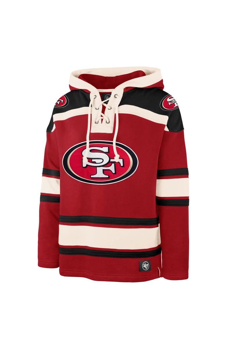 '47 Men's '47 Scarlet San Francisco 49ers Big & Tall Superior Lacer Pullover Hoodie, Alternate, color, 