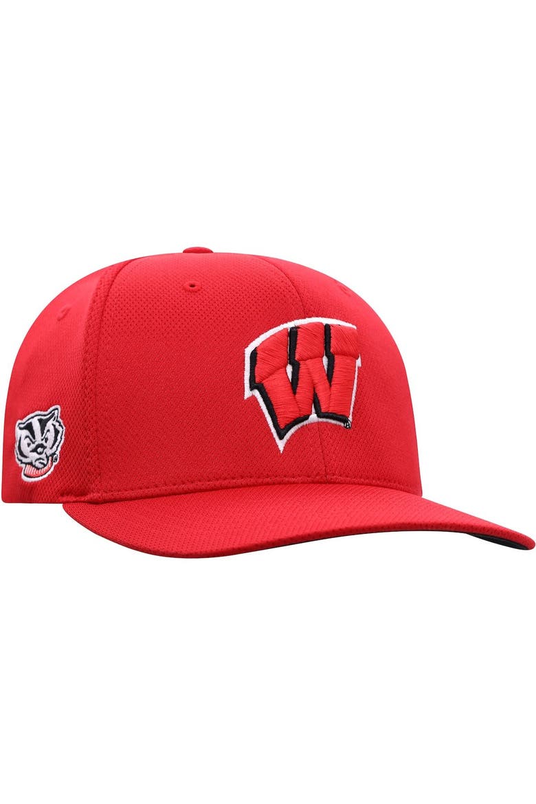 Men's Top of the World Red Wisconsin Badgers Reflex Logo Flex Hat, Alternate, color, Red