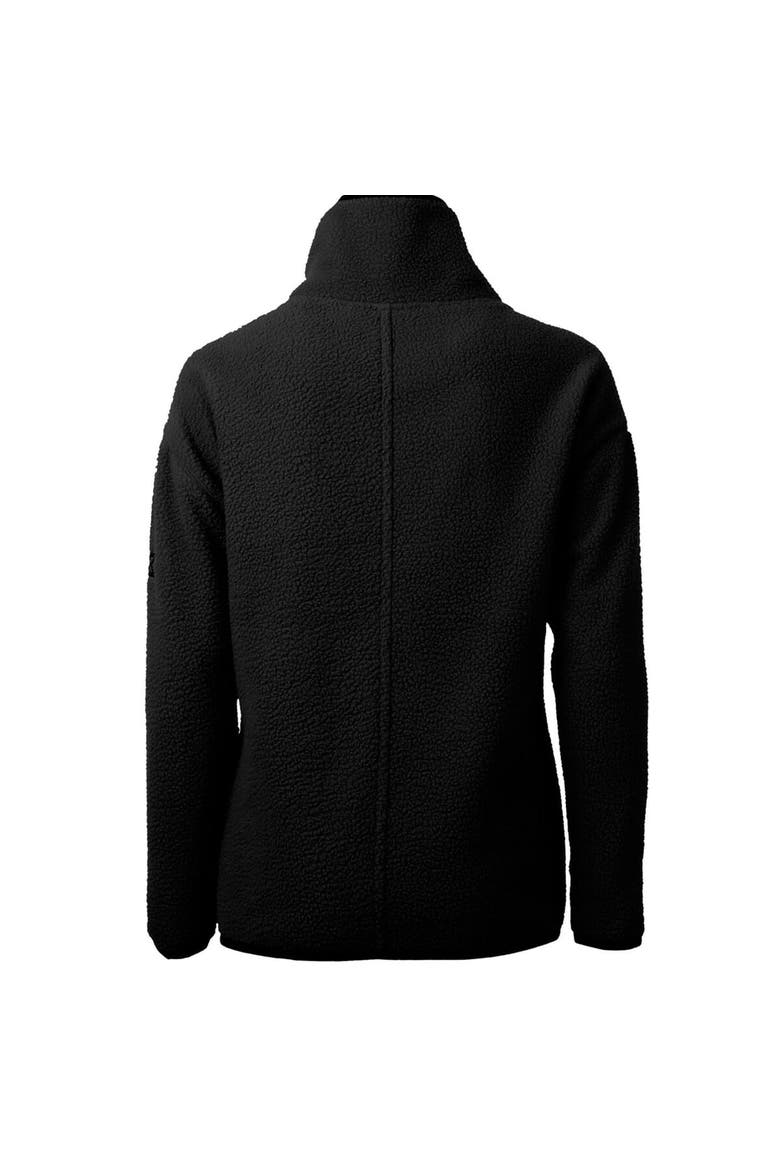Women's Cutter & Buck Black Atlanta Falcons Throwback Logo Cascade Eco Sherpa Fleece Half-Zip Pullover Jacket, Alternate, color, Black