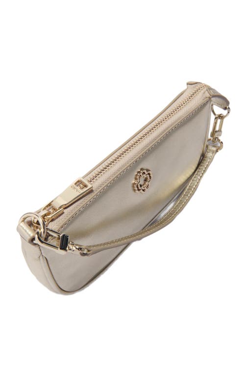Maje Metallic Leather Sarah Clutch Bag In Gold
