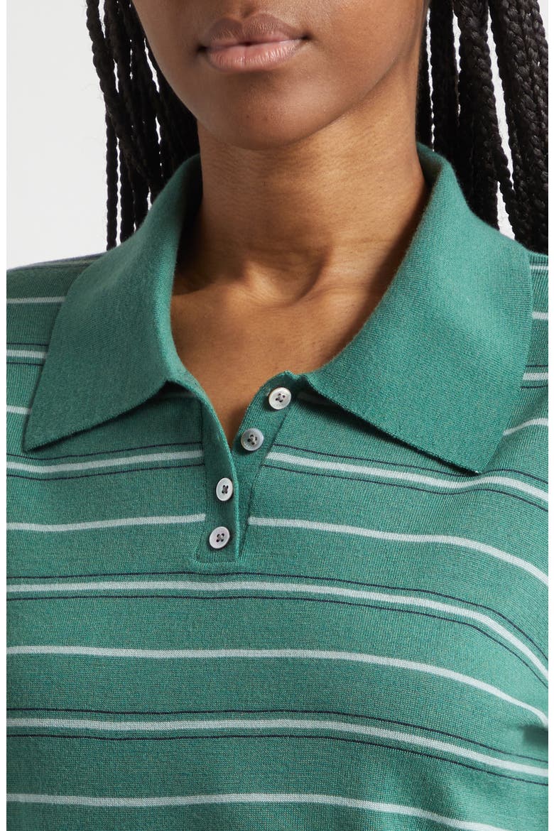 James Stripe Merino Wool Polo, Alternate, color, BASIL STRIPE