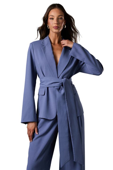 Wrap Tie Front Blazer