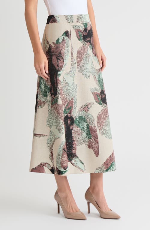 Misook Abstract A-line Jacquard Soft Knit Maxi Skirt In Multi