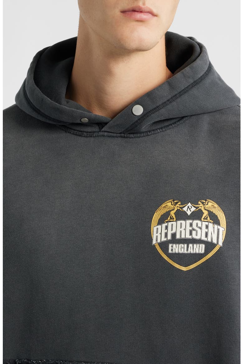 Oversize Distressed Angel Border Graphic Hoodie, Alternate, color, STAINED BLACK