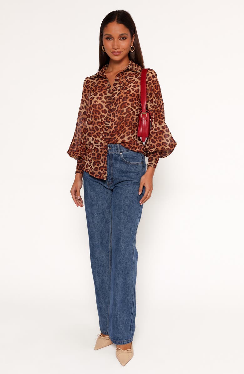 Petal & Pup Fleetwood Print Button-Up Shirt, Alternate, color, Leopard