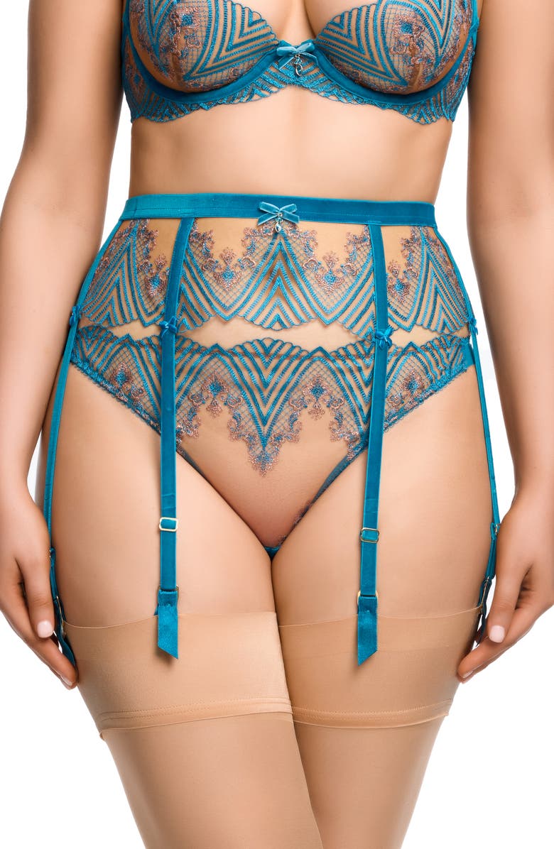 Dita Von Teese Fortunia Suspender Belt, Main, color, Mosaic