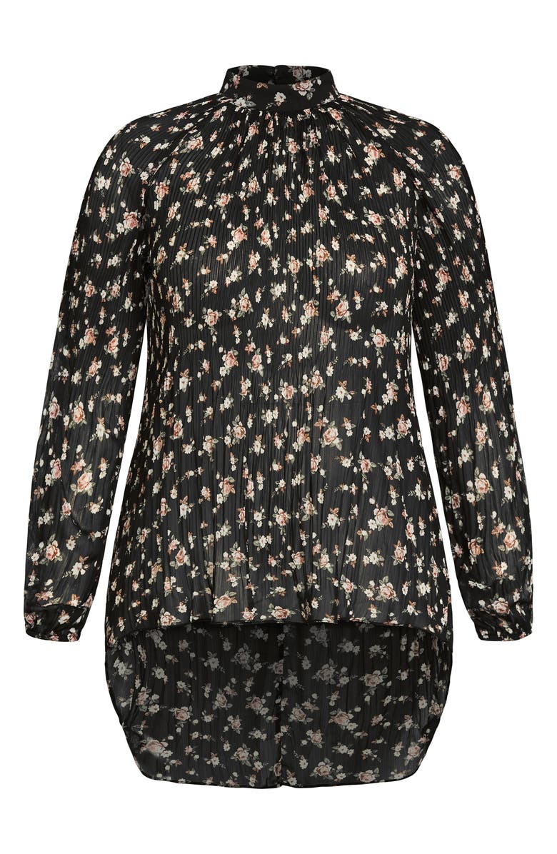 City Chic Rosebud Floral Cold Shoulder Top, Alternate, color, 