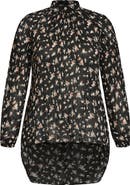 City Chic Rosebud Floral Cold Shoulder Top