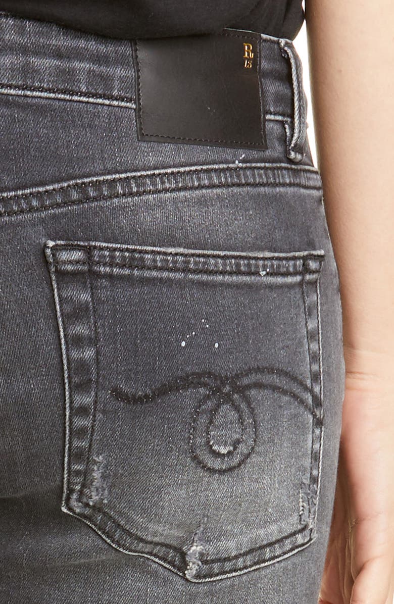 R13 Kate Cuffed Skinny Jeans, Alternate, color, 