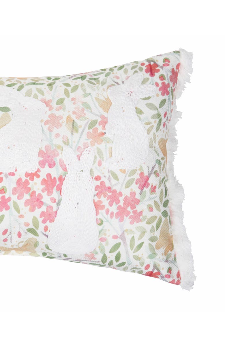 C&F Home Easter Bunnies & Flowers Cotton Blend Mini Lumbar Accent Pillow 13" x 20", Alternate, color, Pink