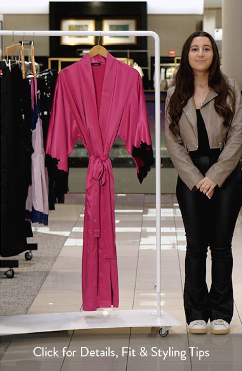 Peony Glamour Satin Robe, sales video thumbnail