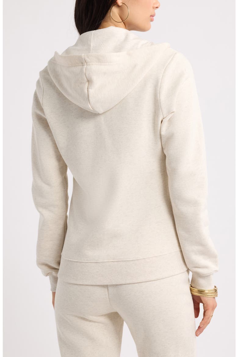 Slim Fit Faux Fur Trim Zip Hoodie, Alternate, color, BEIGE OATMEAL LIGHT HEATHER