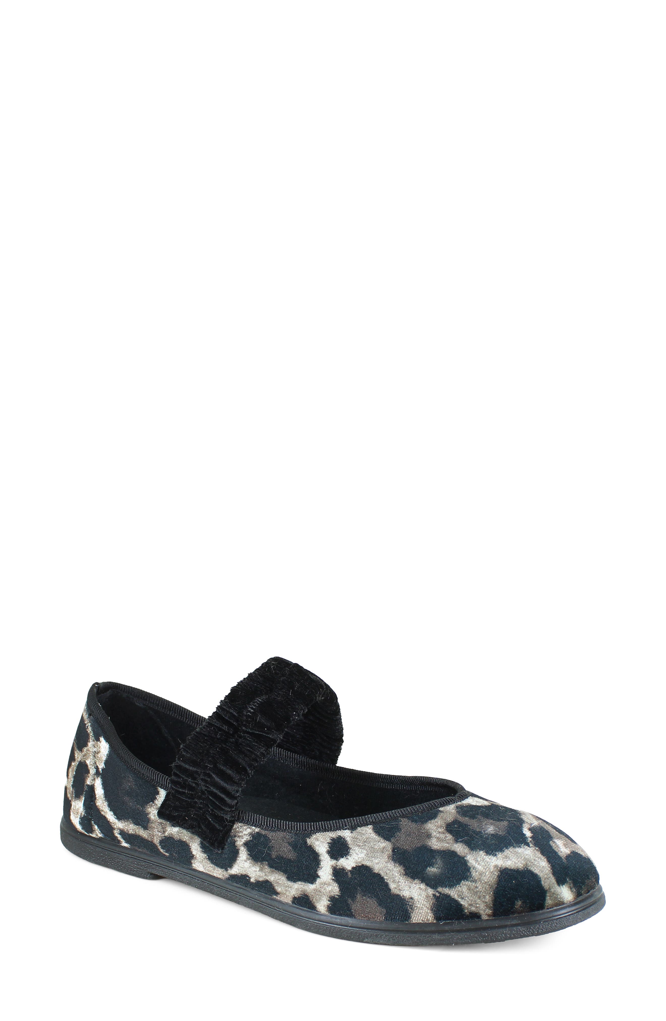 Print Mary Jane Flat, Main, color, LEOPARD FABRIC