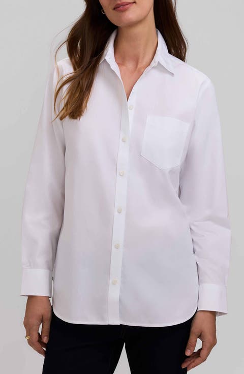 Non-Iron Boyfriend Button-Up Shirt