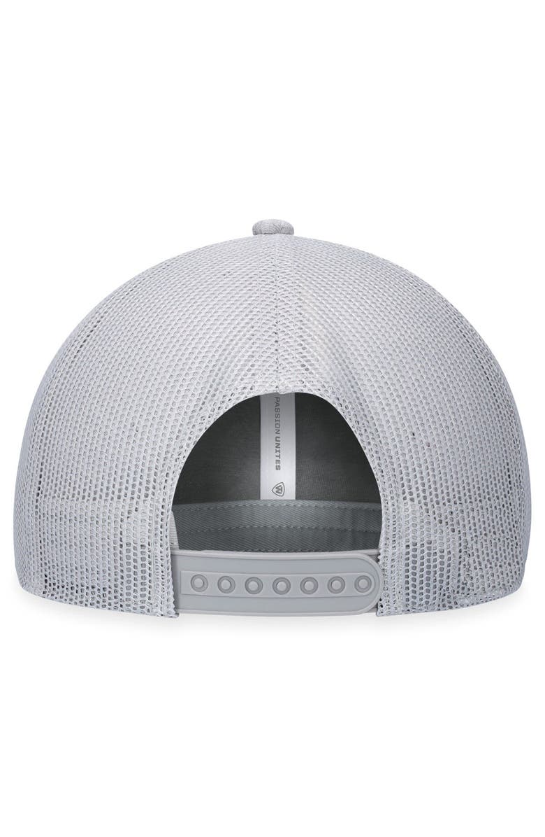 TOP OF THE WORLD Men's Top of the World Heather Gray Ole Miss Rebels 2023 Peach Bowl Champions Trucker Adjustable Hat, Alternate, color,