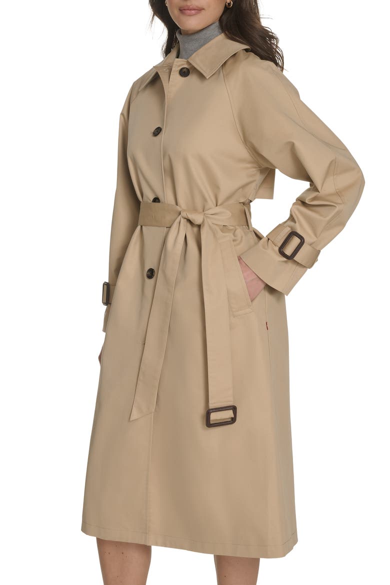 Single Breasted Trench Coat, Alternate, color, KHAKI