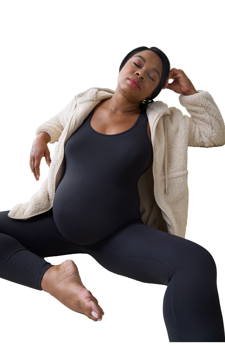 Ingrid & Isabel<sup>®</sup> Teddy Fleece Maternity Hoodie, Alternate, color, 