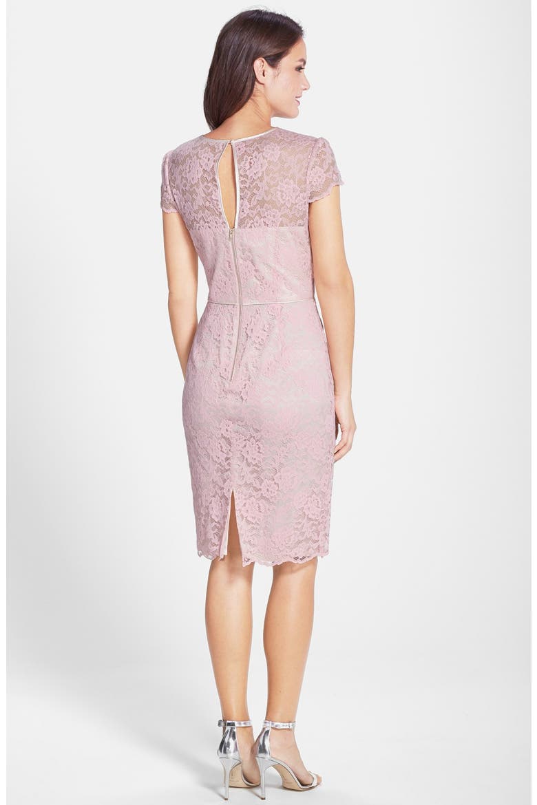 Lace Midi Dress, Alternate, color, PINK