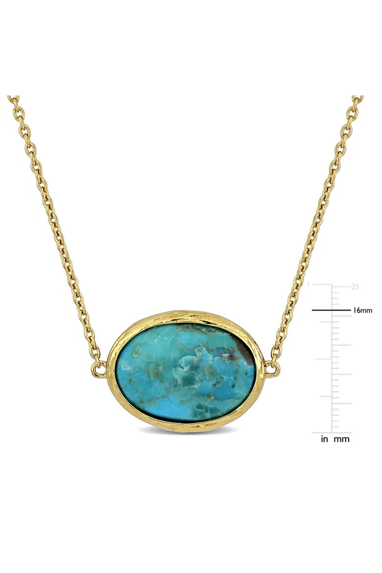 Oval Turquoise Necklace Yellow Plated Sterling Silver, Alternate, color, Turquoise