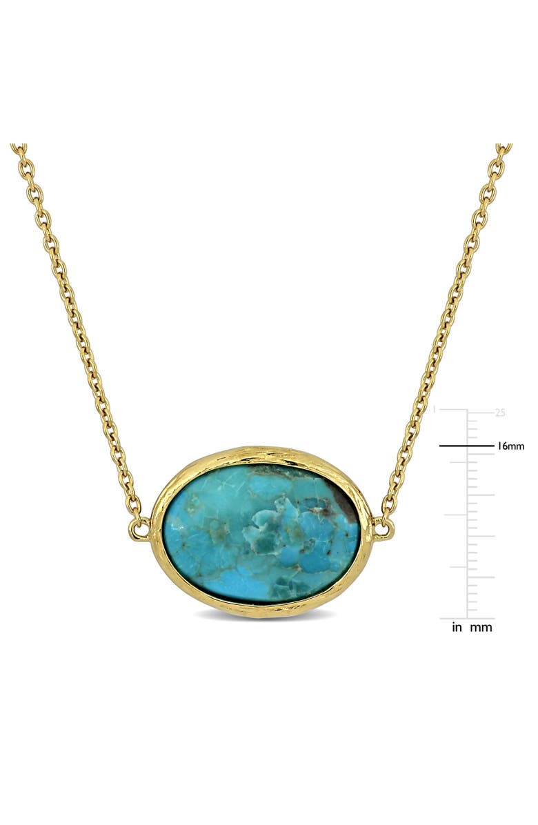 Julianna B. Oval Turquoise Necklace Yellow Plated Sterling Silver, Alternate, color, Turquoise