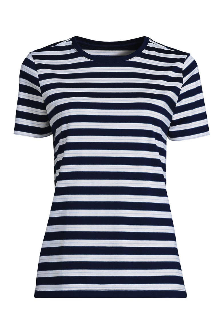 Plus Size Relaxed Supima Cotton Crew Neck T-Shirt, Alternate, color, Deep Sea/Blue Multi Stripe