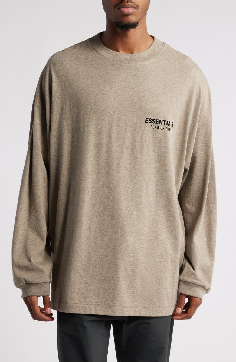 Fear of God Essentials Long Sleeve Cotton Jersey Graphic T-Shirt, Main, color, 