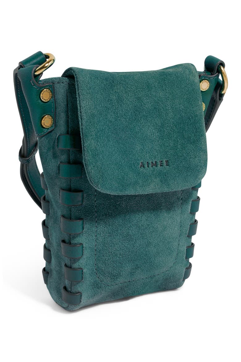 Zen Suede Phone Crossbody Bag, Alternate, color, TRANSFORM TEAL SUEDE