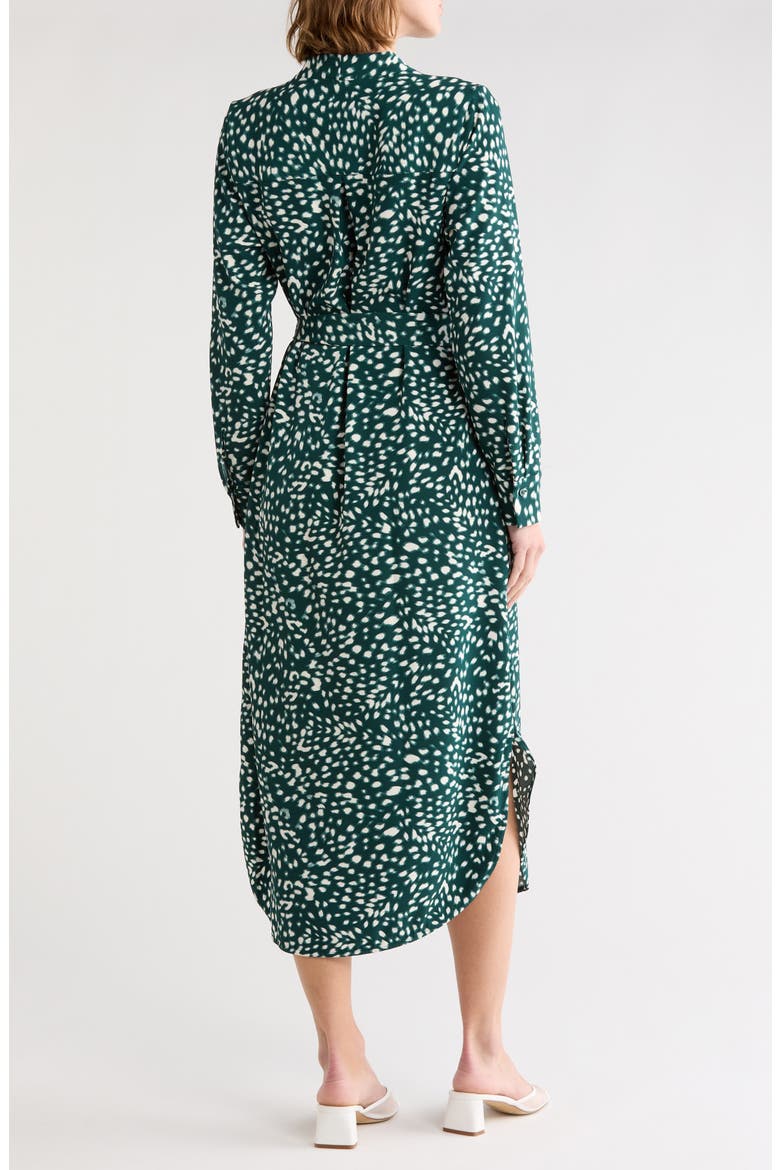 Long Sleeve Shirtdress, Alternate, color, GREEN PONDEROSA ANIMALIA