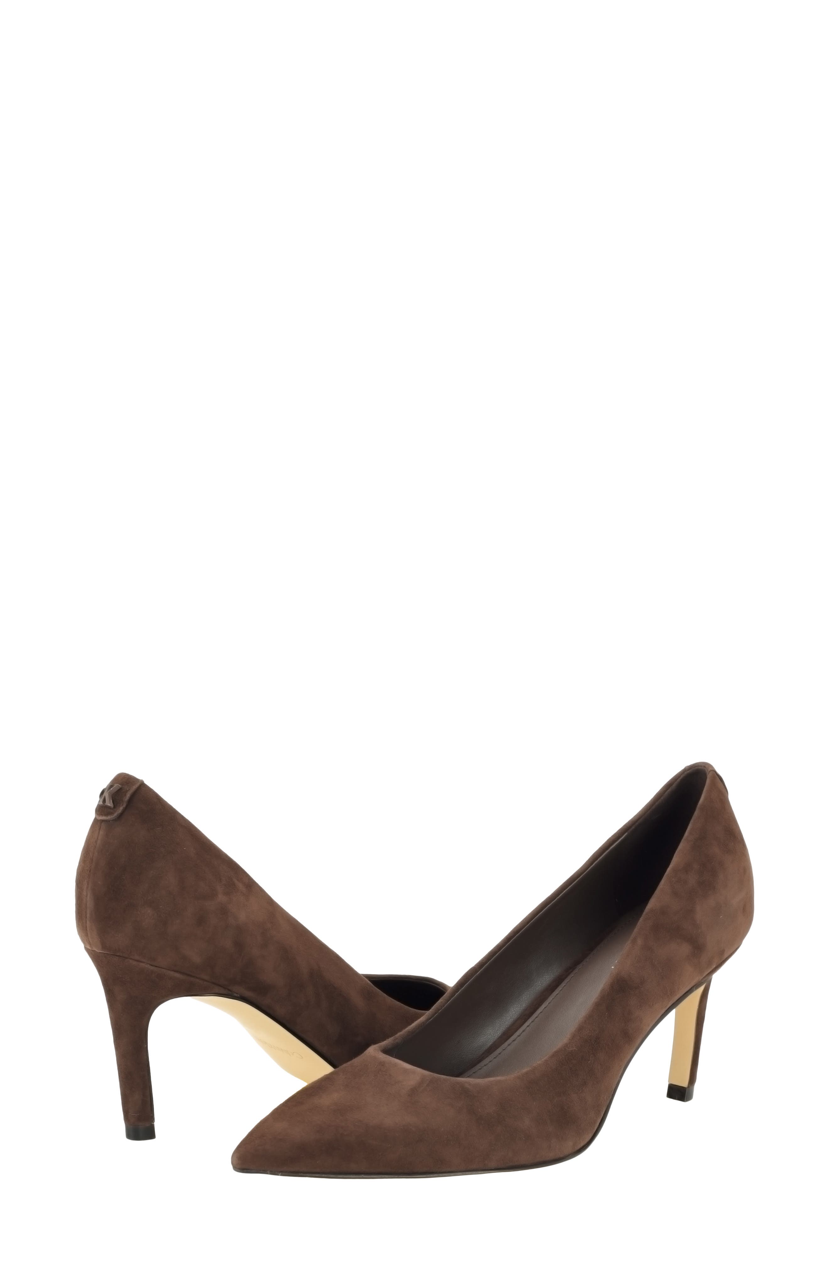Bazey Leather Pump, Alternate, color, DARK BROWN SUEDE