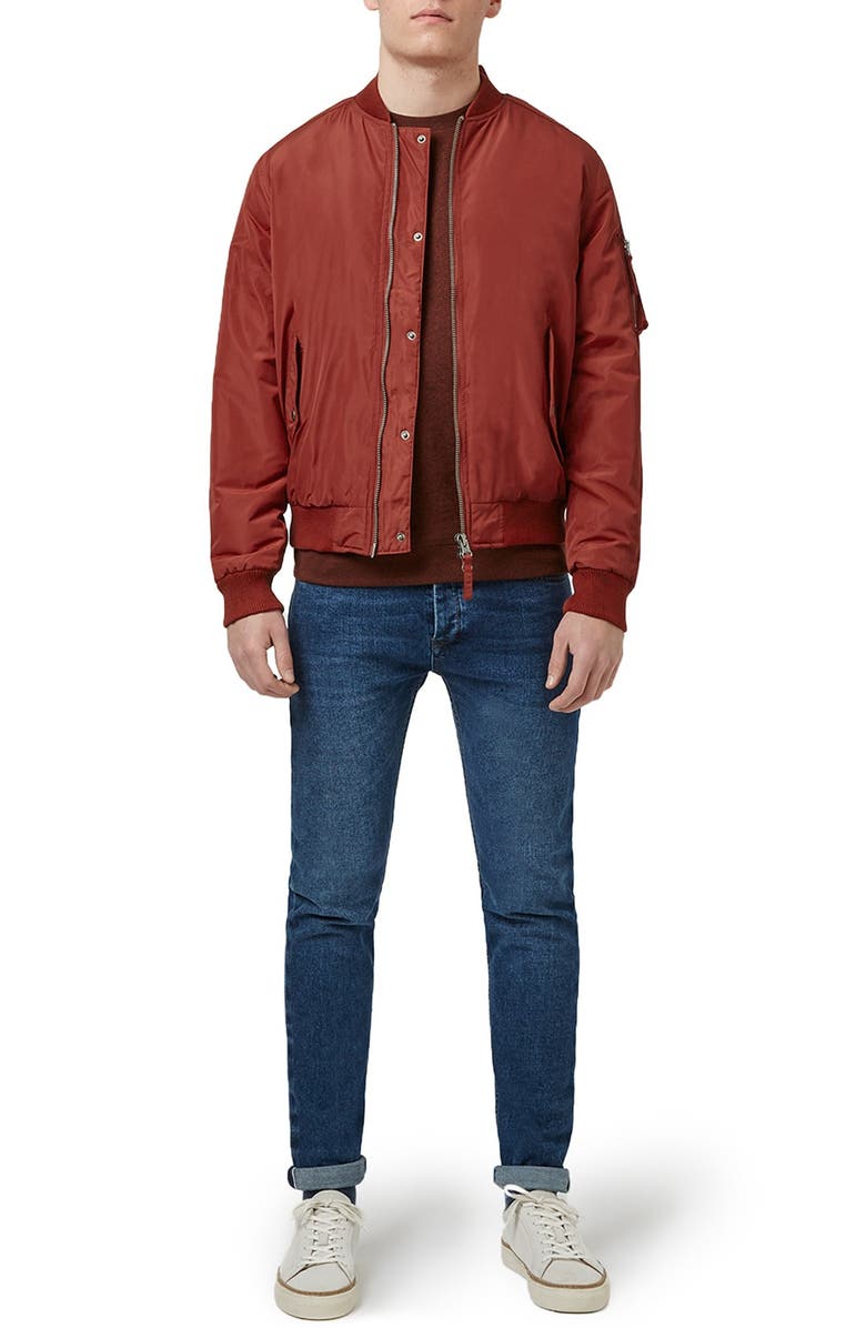 Topman Insulated MA-1 Bomber Jacket, Alternate, color,