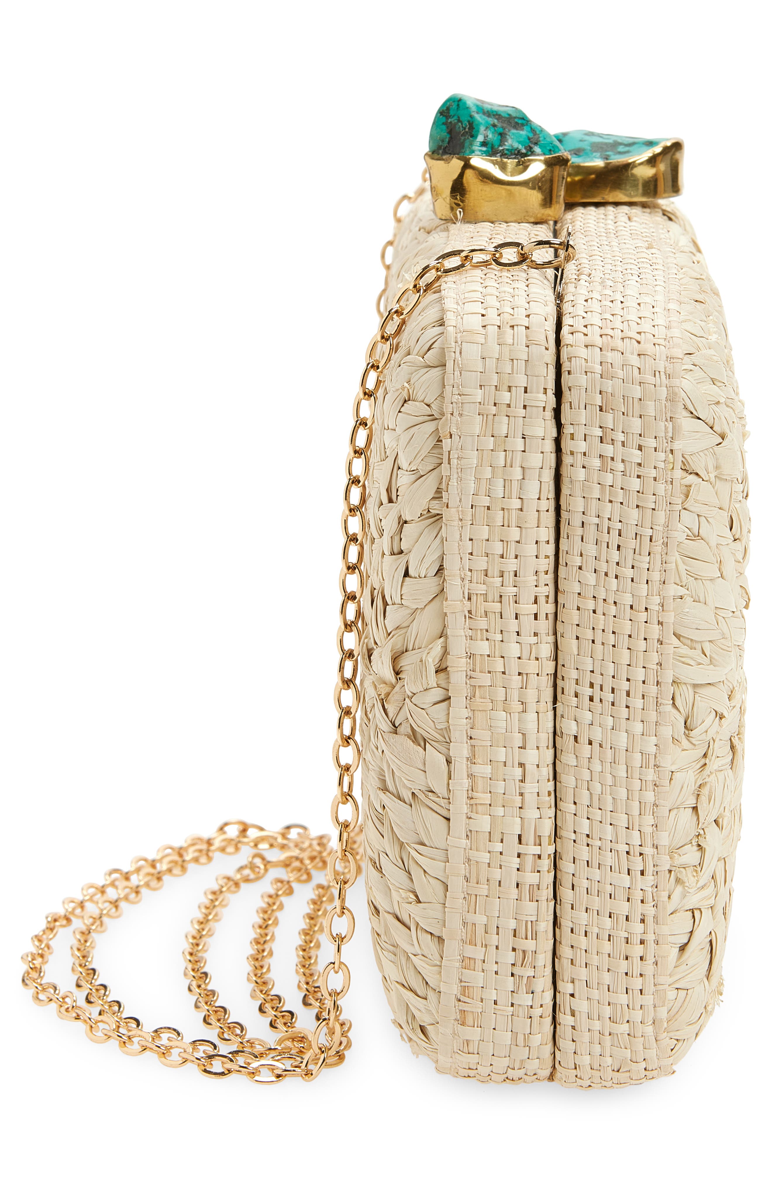 Pamela Munson The Lulu Raffia Clutch, Alternate, color, Natural