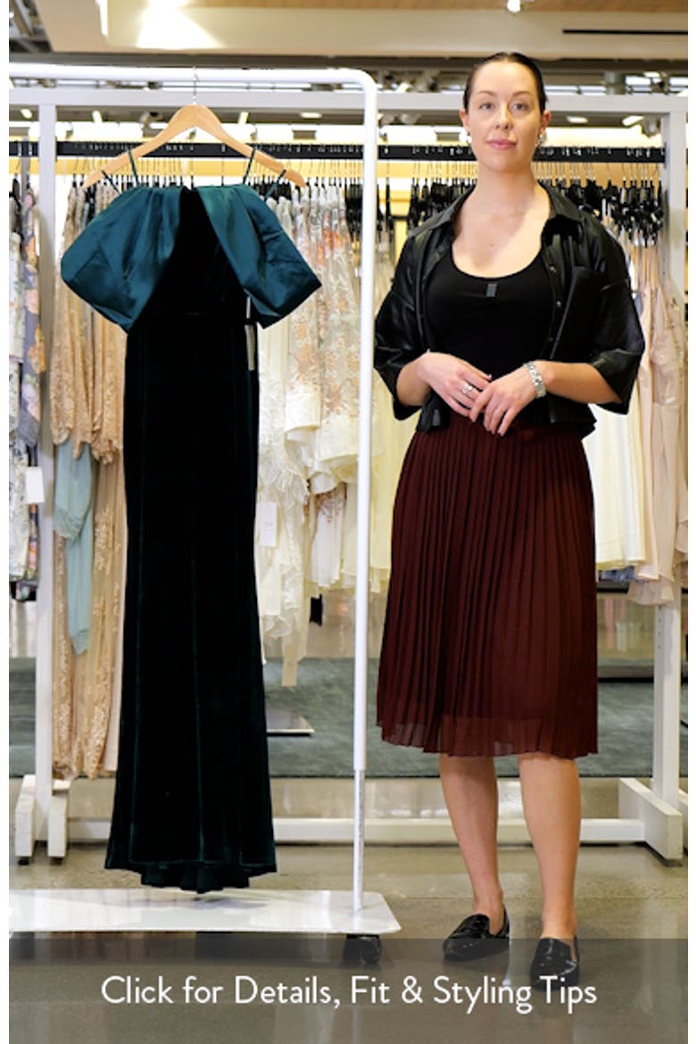 Off the Shoulder Satin & Velvet Mermaid Gown video