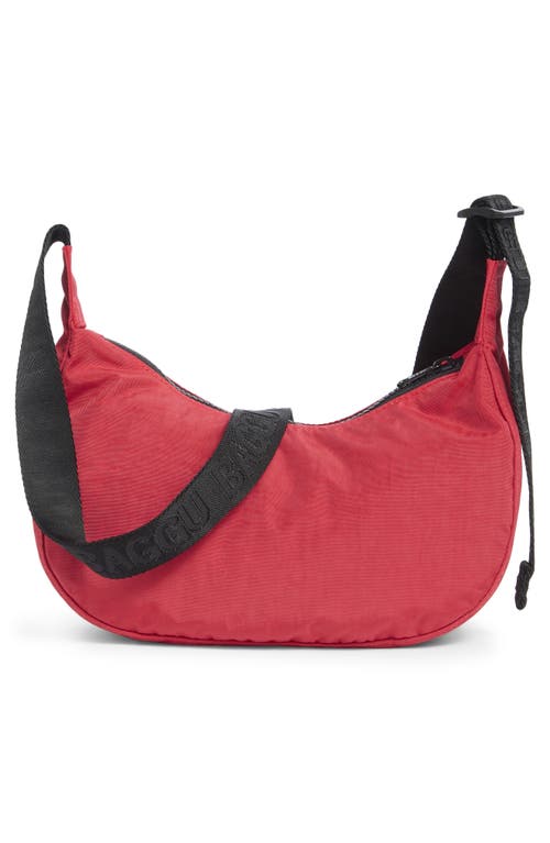 Baggu Small Recycled Nylon Crescent Bag In Red