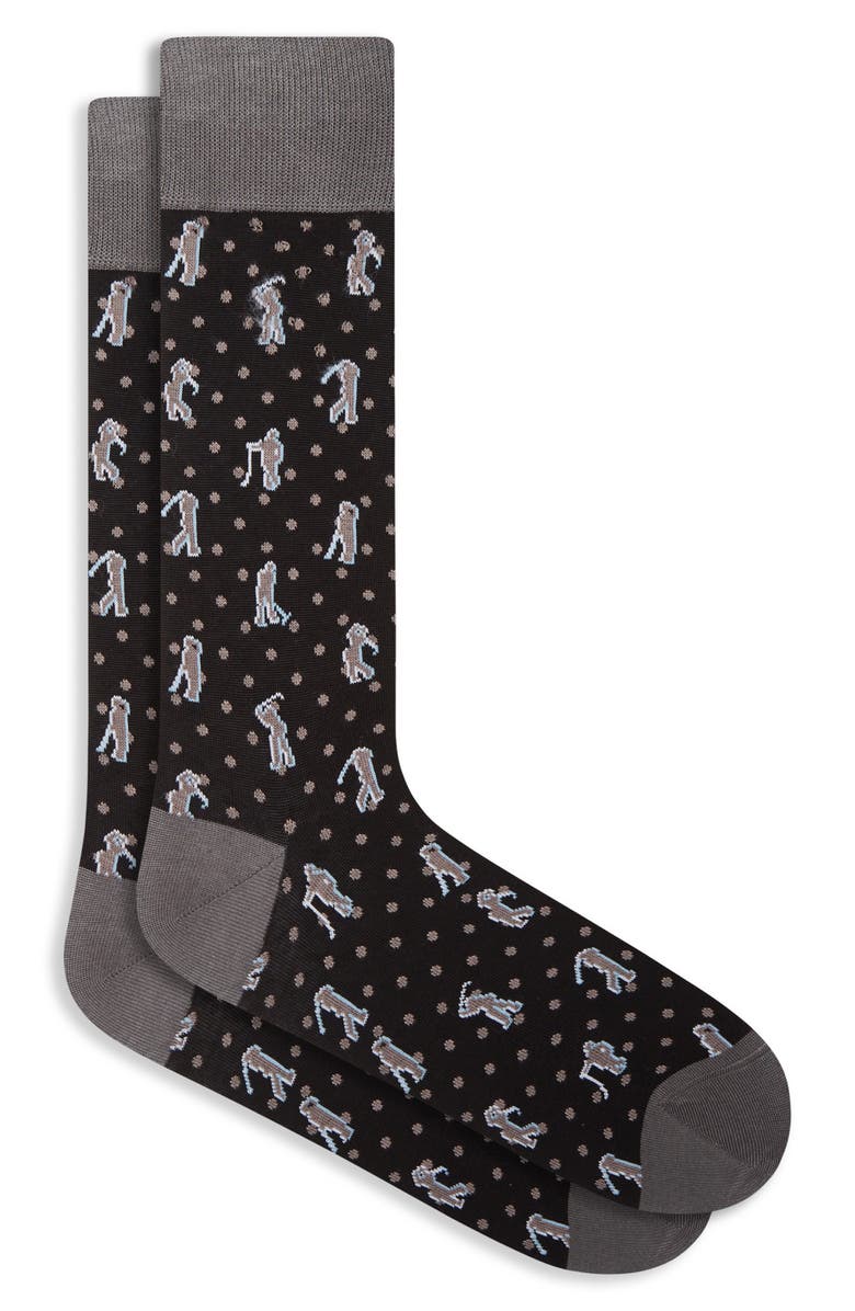 Bugatchi Golf Dot Mercerized Cotton Blend Dress Socks, Main, color, 