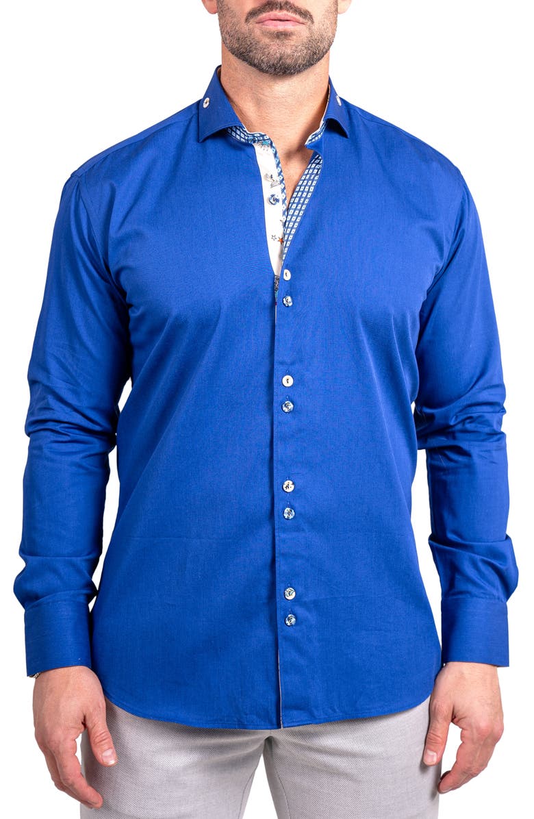 Maceoo Einstein Ascension0067 Blue Cotton Button-Up Shirt, Main, color, Blue
