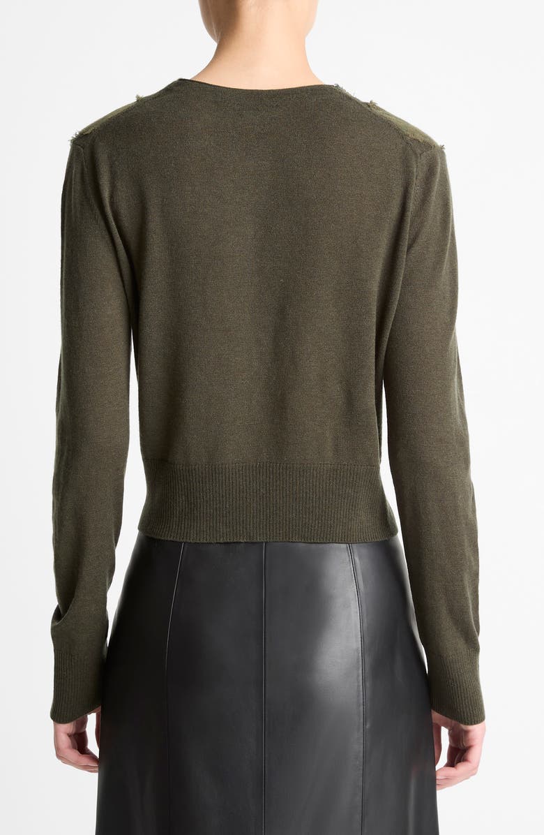 Vince Hand Cut Argyle Cardigan, Alternate, color, Herba/Forest/Verde