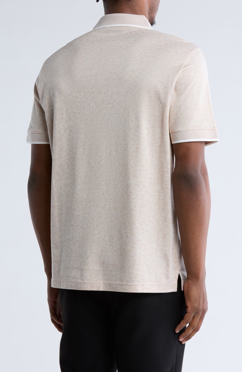 Bugatchi Floral Cotton & Linen Jacquard Polo, Alternate, color, 